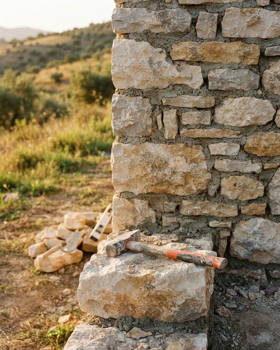 Muro de piedra vista